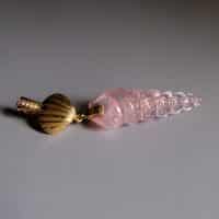conch shell pendant, rose quartz pendant, rose quartz shell pendant, shell pendant necklace long, long gold shell pendant necklace, shell necklace singapore, shell charm pendant, Gem Gardener