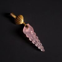 conch shell pendant, rose quartz pendant, rose quartz shell pendant, shell pendant necklace long, long gold shell pendant necklace, shell necklace singapore, shell charm pendant, Gem Gardener