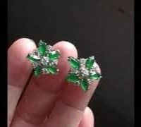 jade diamond flower earrings 18k white gold video