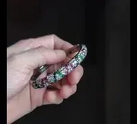 multi gem bangle black gold 18k video