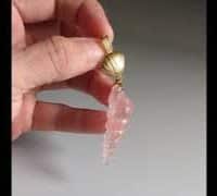 conch shell pendant, rose quartz pendant, rose quartz shell pendant, shell pendant necklace long, long gold shell pendant necklace, shell necklace singapore, shell charm pendant, Gem Gardener
