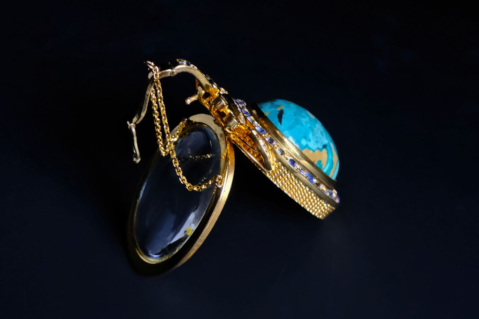Turquoise Locket Pendant, large turquoise necklace pendant, fine jewelry locket necklace, large locket pendant gold, large locket necklace gold, large gold lockets for women, persian turquoise jewelry, gold locket singapore, large turquoise pendant gold, Gem Gardener