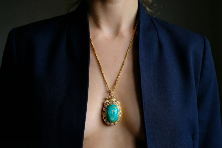 Turquoise Locket Pendant, large turquoise necklace pendant, fine jewelry locket necklace, large locket pendant gold, large locket necklace gold, large gold lockets for women, persian turquoise jewelry, gold locket singapore, large turquoise pendant gold, Gem Gardener