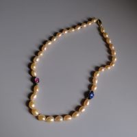 cream pearl necklace, beige pearl necklace, bridal pearl necklace gold, oval pearl necklace gold, unique pearl necklace gold, pearls singapore jewellery, pearl necklace singapore, Gem Gardener