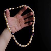 cream pearl necklace, beige pearl necklace, bridal pearl necklace gold, oval pearl necklace gold, unique pearl necklace gold, pearls singapore jewellery, pearl necklace singapore, Gem Gardener