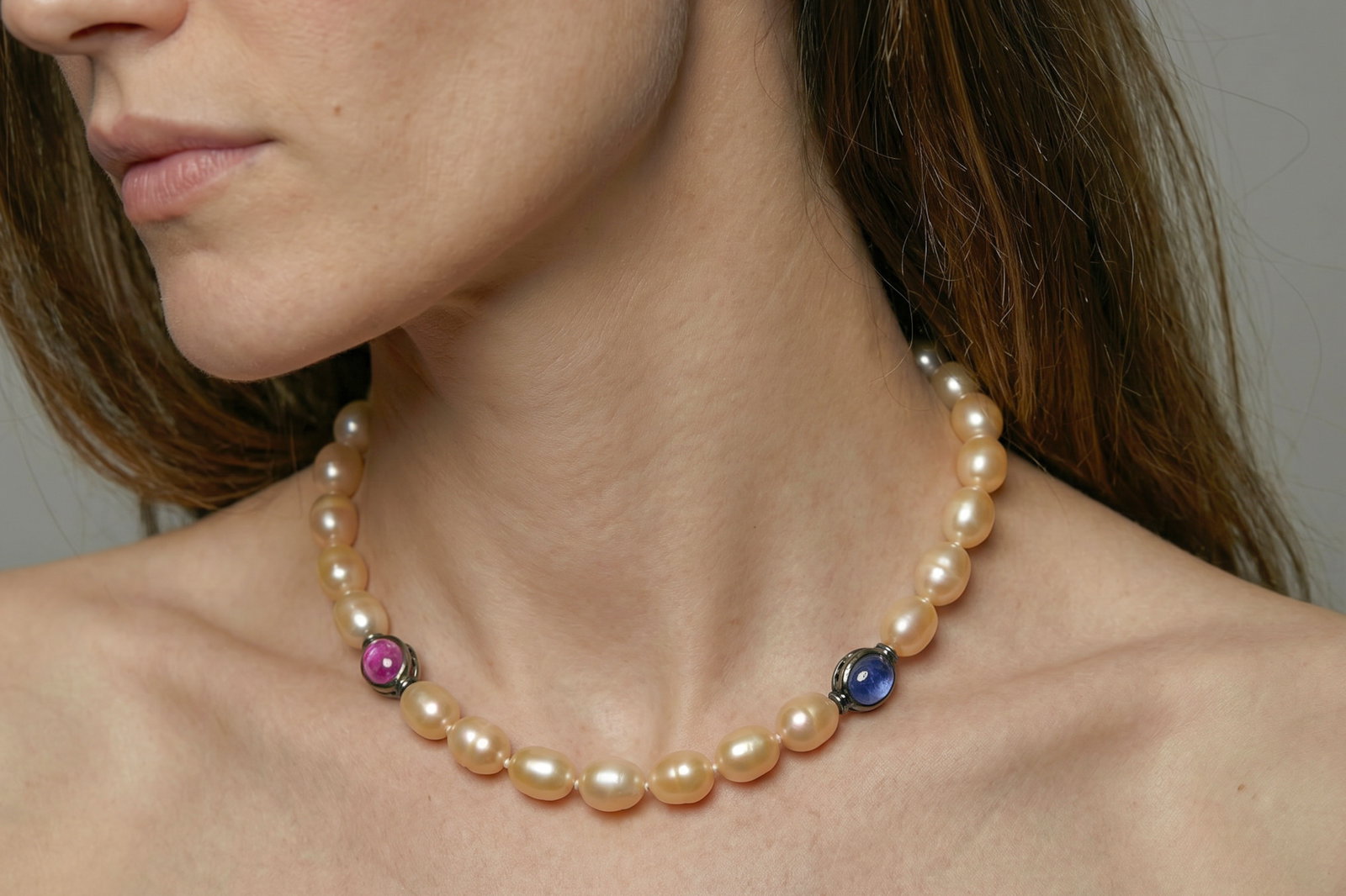 cream pearl necklace, beige pearl necklace, bridal pearl necklace gold, oval pearl necklace gold, unique pearl necklace gold, pearls singapore jewellery, pearl necklace singapore, Gem Gardener