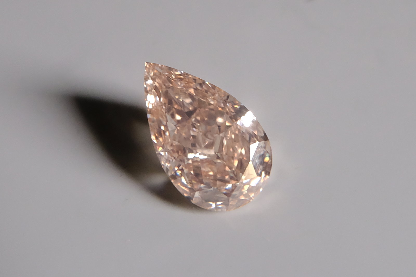 Fancy Light Yellowish Brown Diamond, very pear cut diamond ring, light pinkish brown diamond, illusion pink diamond, light brown diamond, light pink diamond, fancy color diamonds for sale, fancy light pink diamond, light pink pear diamond ring, Gem Gardener
