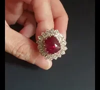 unheated ruby diamond halo ring video