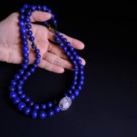 lapis lazuli necklace, high quality lapis lazuli necklace, lapis lazuli jewelry singapore, fine lapis lazuli jewelry, large lapis bead necklace, lapis lazuli gold choker, Gem Gardener