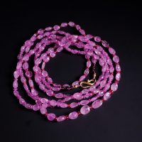 pink beaded layered necklace, ruby corundum beads, Pink Sapphire Bead Necklace, layered beaded necklace, long beaded necklace, pink sapphire beaded necklace, fine jewelry bead necklace, handmade beaded necklace singapore, bead necklace singapore, pink sapphire necklace gold, beaded jewelry singapore, Gem Gardener