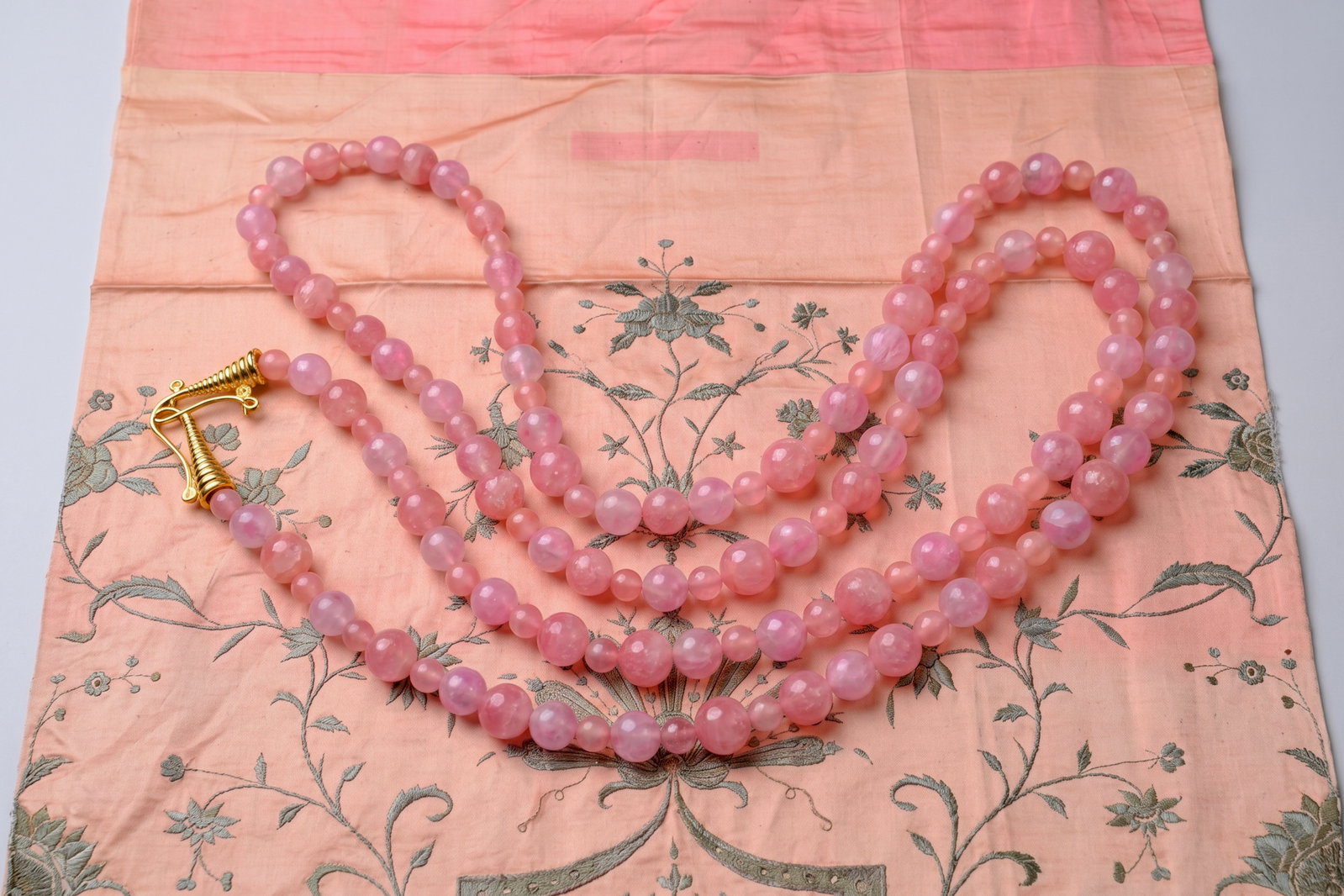 pink long beaded necklace, long natural stone bead necklace, long necklace singapore, beaded necklace singapore, long beaded necklace, rhodochrosite bead necklace, rhodonite bead necklace, fine jewelry beaded necklace, Gem Gardener