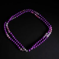 long purple bead necklace, long natural stone bead necklace, phosphosiderite necklace, long necklace singapore, beaded necklace singapore, long beaded necklace, Gem Gardener