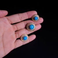 Vintage Natural Turquoise Earrings and Ring Set