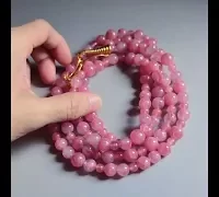 pink stone rhodochrosite rhodonite beaded necklace video